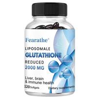 Fearathe Liposominis Redukuotas Glutationas Maisto Papildas 2000mg, su Fosfatidilcholinu, Hialurono Rūgštimi, Kolageno Peptidu & Resveratroliu, 120 Kapsulių 120 Capsules