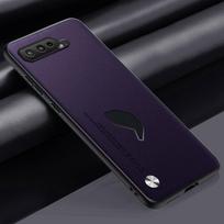 Prabangus PU odinis dėklas Asus ROG telefonui 3 5 S 5S dangtelis silikoninis pilnos apsaugos telefono dėklas Asus ROG telefonui 7 6 D 6D Coque For ROG Phone 3 violetinė