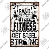 Decor Gym Vintage Tin Signs Plaque Metal Plates Retro Posters Work Out Wall Art Decorative for Home Man Cave Gym Room 7.8x11.8inch