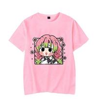 Kanroji Mitsuri Spausdintas Grafinis Marškinėlis Demon Slayer Anime Harajuku Vintažinis Marškinėlis Vyrams Moterims Drabužiai Didelio Dydžio Marškinėliai Trumpomis Rankovėmis M white