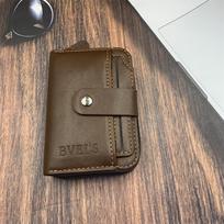 Vyriška verslo akordeono piniginė: Minkšta avikailio tekstūra, daugybė kortelių skyrelių, monetų dėklas 11.2*8*2.5 cm tamsios kavos spalvos