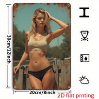 Vintažinis metalinis plakatas  Paplūdimio namelio dekoras 20x30cm Be rėmo Lengvai pakabinamas Retro sodybos sienos menas Dovana 20x30cm gray