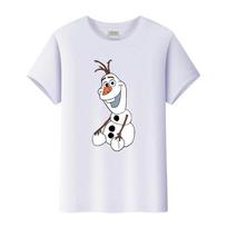 Kawaii Disney Ledinė šalis Olafas Animacinis berniukų marškinėliai Mergaičių laisvi marškinėliai Harajuku Y2k Palaidinės Vaikų viršutiniai drabužiai Apvalus kaklas Marškinėliai Gotikiniai drabužiai 150 white