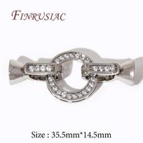 18K Gold Plated Connectors For Jewelry,Brass Zircon Clasps For Bracelets Accessories,DIY Jewelry Making Supplies,Pearl Clasp 2 pieces gray
