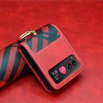 RAZR40 Plaid Phone Case with Card Slot & Ring Holder for Motorola Motorola RAZR 40 Ultra red