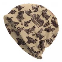 Custom Scottie Dog Scottish Terrier Skullies Beanies Caps Unisex Winter Warm Knitted Hat Hip Hop Bonnet Hats Outdoor Ski Cap Beanies Cap beige