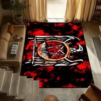 Slayer Kerry King Rug - Handmade Tufted Anti-Slip Mat for Bedroom & Living Room , Metal Band Fan Decor 60x90cm white