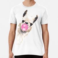 Bubble Gum Sneaky Llama in Green T-Shirt Mens Womens Tees Top S-5XL Best T-Shirt Mens Womens Tees Top 2XL white