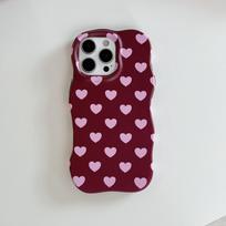 2 IN 1 Cute Heart Wave Edges Shockproof Protective Phone Case for For Iphone 17 17pro 17promax 13 14 1 16 16promax Girly Cover Case iPhone 15 Pro gray