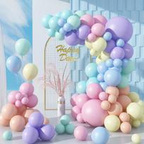 Macaron Balloon Garland Arch Set for Birthday Party Decorations and Photo Props gray