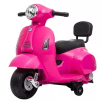 Elektrinis vaikiškas motociklas Mini Vespa GTS, 6 V, su ličio akumuliatoriumi, ergonomiška sėdyne ir atlošu, 1,5–3 metų vaikams