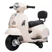 Elektrinis vaikiškas motociklas „Mini Vespa GTS“, 6 V, su ličio akumuliatoriumi, ergonomiška sėdyne ir atlošu, 1,5–3 metų vaikams