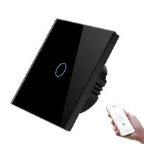 Tuya Wifi Smart APP Control Glass Panel Touch Wall Light Switches EU 1/2/3/4 Gang Remote Control with Capacitor wifi neutral&Eu Standard black