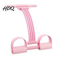 Multi-tube Resistance Bands Pedal Band with Handle 8-Tube Ankle Puller Exerciser Multifunction B rožinė