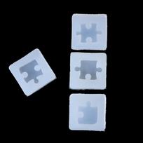 4Pcs/Set Silicone Puzzle Pendant Mold Diy Uv Resin Keyring Mould Jewelry Tool 4Pcs gray
