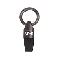 Valve Stems Caps 3D Metal/Leather Car Logo Key Chain Keyring Auto Interiors Accessories For Volkswagen VW RLine R Golf Amarok ID Oz5 gray