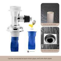 Washing Machine Drain Connector, Drainage Pipe, Sewer Anti-Odor Shut-Off Valve, Bathroom Anti-Overflow Three-Way Drain Connector Upgraded Model - Positive Tee + Fully Sealed gray