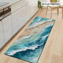 1Pcs Beach Ocean Non-Slip Washable Area Rug Runner for Entryway, Living Room, Bedroom & Patio 60X90cm