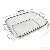 Stainless Steel Barbecue Basket Rectangular Shape Grill Mesh Basket  Kitchen Food Draining 3