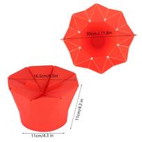 Folding Microwave Oven Popcorn Bowl DIY Silicone Popcorn Maker Machine Home Kitchen Tool Red red