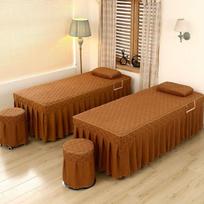 Grožio Salono Masažo Lovoės Užvalkalas Su Anga Pagalvei 70*185 Round Head Bed Cover with Pillowcase brown