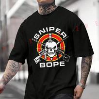 Tactical Forces BOPE Special Forces Graphic T-Shirt Moto Casual Street Suitable For Travel And M white