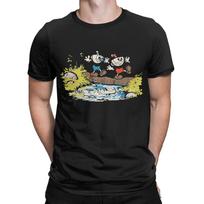 Cup and Mug Funny 100% Cotton T-Shirt Cuphead Tees Tops For Men L beige