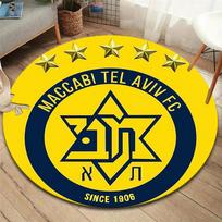 Maccabi Tel Aviv F.C Round Area Rug,Carpet Rug for Living Room Bedroom Sofa Playroom Decor,Non-slip Floor Mat 80cmx80cm