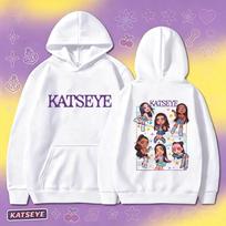 Katseye Cartoon Girl Group Print Hoodie Oversized Pullover Sweatshirt 60810-1 S balta
