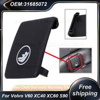 31685074 Rear Child Seat Isofix Mounting Cap 31685072 For Volvo V60 XC40 XC60 S90 Rear Seat Hook ISOFIX Cover Child Restraint China Mainland gray