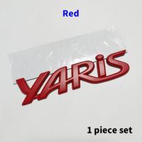 3D Metal Yaris Logo Emblem Badge Matte black Chrome YTWC6 Plated Trunk Letter Sticker For Toyota Yaris Car Exterior Decor Accessories raudona