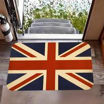 Modern Minimalist Union Jack Flannel Rug Living Room Anti-Slip Wear-Resistant Stain-Resistant Bedroom Floor Mat 30x50cm