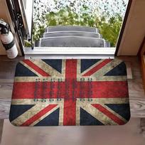 Modern Minimalist Union Jack Flannel Rug Living Room Anti-Slip Wear-Resistant Stain-Resistant Bedroom Floor Mat 30x50cm