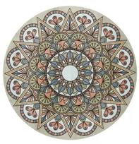 Vintage Blue Persian Floral Round Rug, Non Slip Washable Circle Mat for Farmhouse Living Room Sofa Floor Decor 40x40cm gray