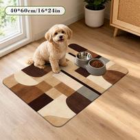 1Pcs Anti Fatigue Kitchen Rugs Brown Cream Solid Print Waterproof Non Slip Thick Cushioned Mat 40*120cm