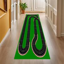 Racetrack Runner Rug for Hallway Racing Car Rug Race Track Rug Start Line Finish Line Kids Room Rug Racing Car Game Room Rug 40X120CM green