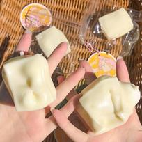 Wet Soft Tender Tofu Squishy Slow Rebound Sound Squeeze Stress Relief Fidget Toy Tender Tofu beige