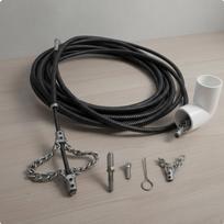 Sewer Cleaning Flexible Shaft Long-Lasting Pipe Descaling Chain Tool Industrial 10M black