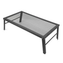 Folding Campfire Grill Heavy Duty Iron Waterproof Portable Camp Fire Cooking Rack for Outdoor Barbecue white