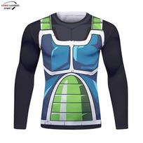 Sporto kompresiniai marškinėliai vyrams Anime GOKU Cosplay kostiumas T-shirt Greitai džiūstantys Long Sleeve Fitneso Kūno rengybos Treniruočių Sportiniai marškinėliai S gray