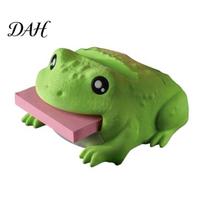 Desktop Organizer for Sticky Notes Cute Note Holder Toad, Desk Notepad Holder, Fun Pen Stationery Students Memo Stand, Office Accessory Gift žalia