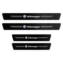 Automobilio slenksčio lipdukai Anglies pluošto oda Apsauga nuo įlipimo VW GTI Polo Golf Passat B6 B7 B8 Tiguan CC T-ROC ratlankio dangtelis black
