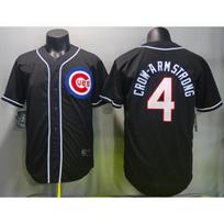 Chicago Cubs 4 Crow-Armstrong Baseball Jersey Short Sleeve Unisex Black Premium Cotton Tee Cubs 4 Black XL gray