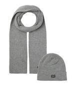 JACK & JONES Šalikas 'JACDna' margai pilka / juoda / balta