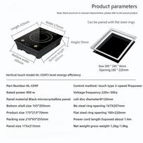 900W Small Hot Pot Mini Electric Stove Embedded Single Pot Hotpot Touch Control Energy Saving Induction Cooker black