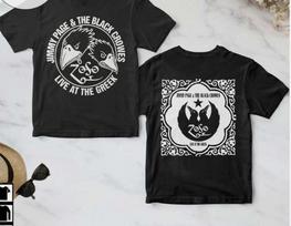 Jimmy Page Ir The Black Crowes Gyvai Graikijos Teatre Albumo Viršelis AOP Marškinėliai Unisex Marškinėliai M gray