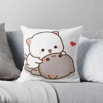 mielas mochi persikinis katinas Mesti pagalvę Pagalvių užvalkalai Dekoratyviniai pagalvių užvalkalai Kalėdinė pagalvė namams Tamsiai pilka, 66x66cm white