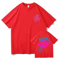 Jinx Arcane Monkey T Shirt Anime Cosplay Tees Women Men Unisex Grunge Aesthetic Short Sleeve Cotton Print Summer Streetwear 3XL red