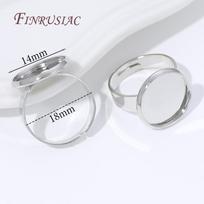2/4/6pcs Adjustable 14K Gold Plated Open Ring Settings Blank Base Bezel Cabochons Rings For Jewelry Making DIY Finger Ring Blank 2 pcs white