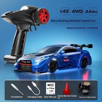 Latest Product In Stock 1/43 Alloy Drift Car D43 Four-Wheel Drive Drift Car Desktop Series Fully Proportional Including Gyroscope blue